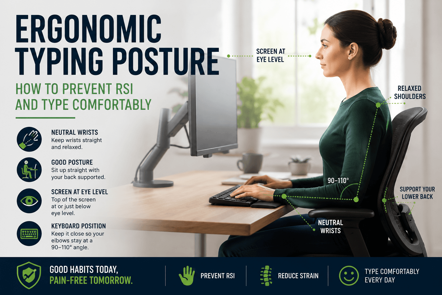 Ergonomic Typing Posture: How to Prevent RSI and Type Comfortably