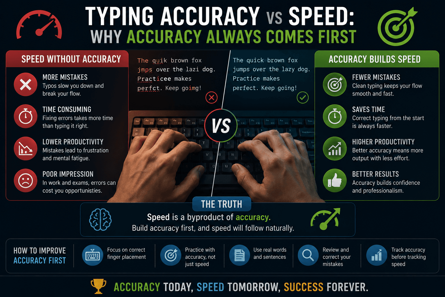 Typing Accuracy vs Speed: Why Accuracy Always Comes First