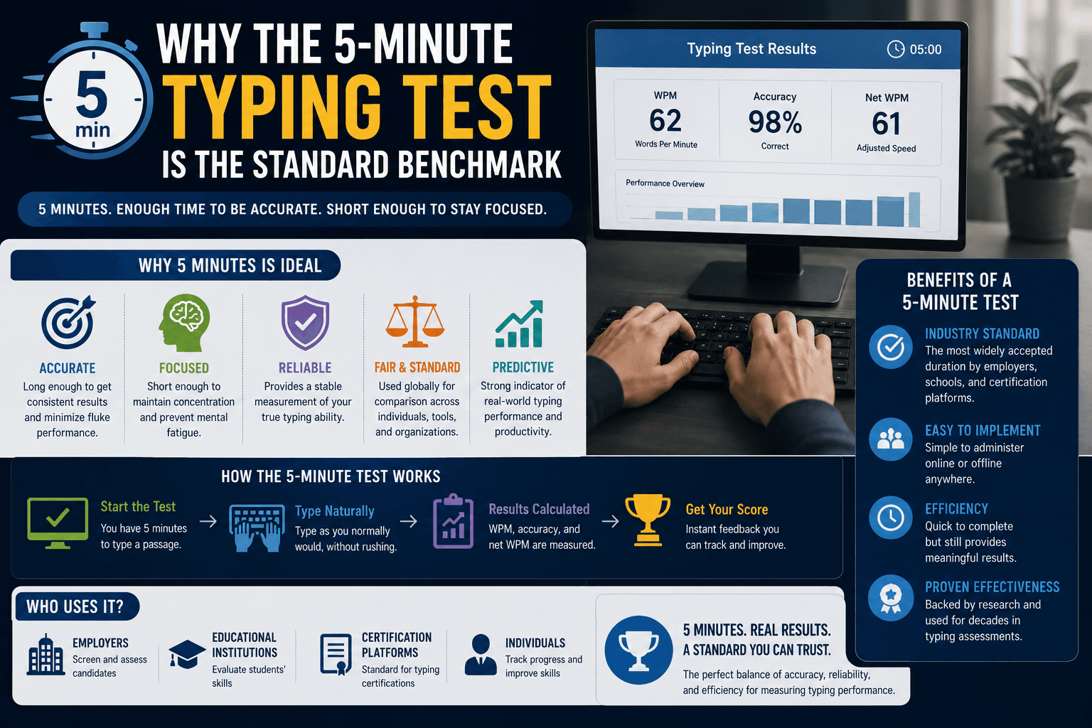 Why the 5-Minute Typing Test Is the Standard Benchmark