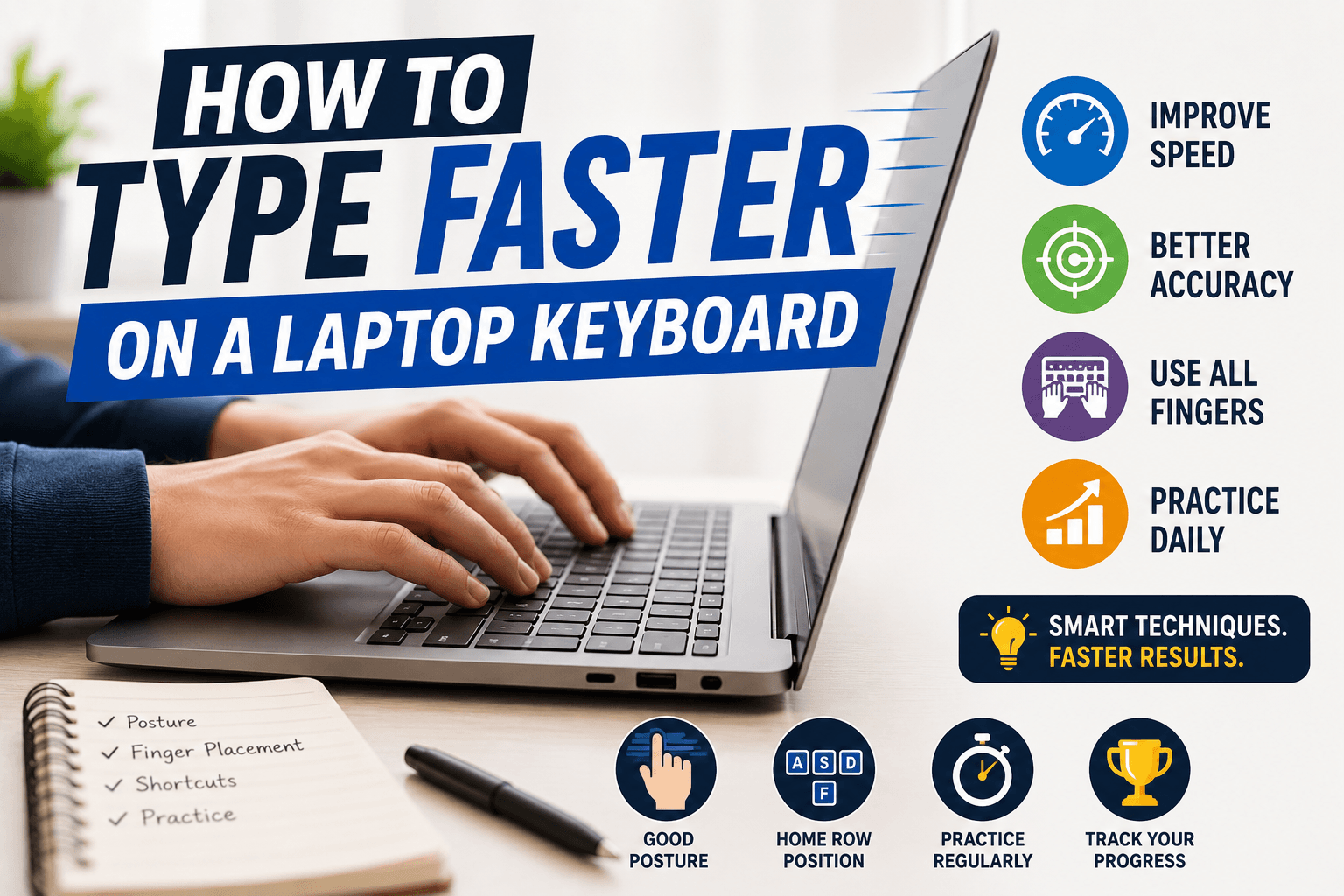 How to Type Faster on a Laptop Keyboard