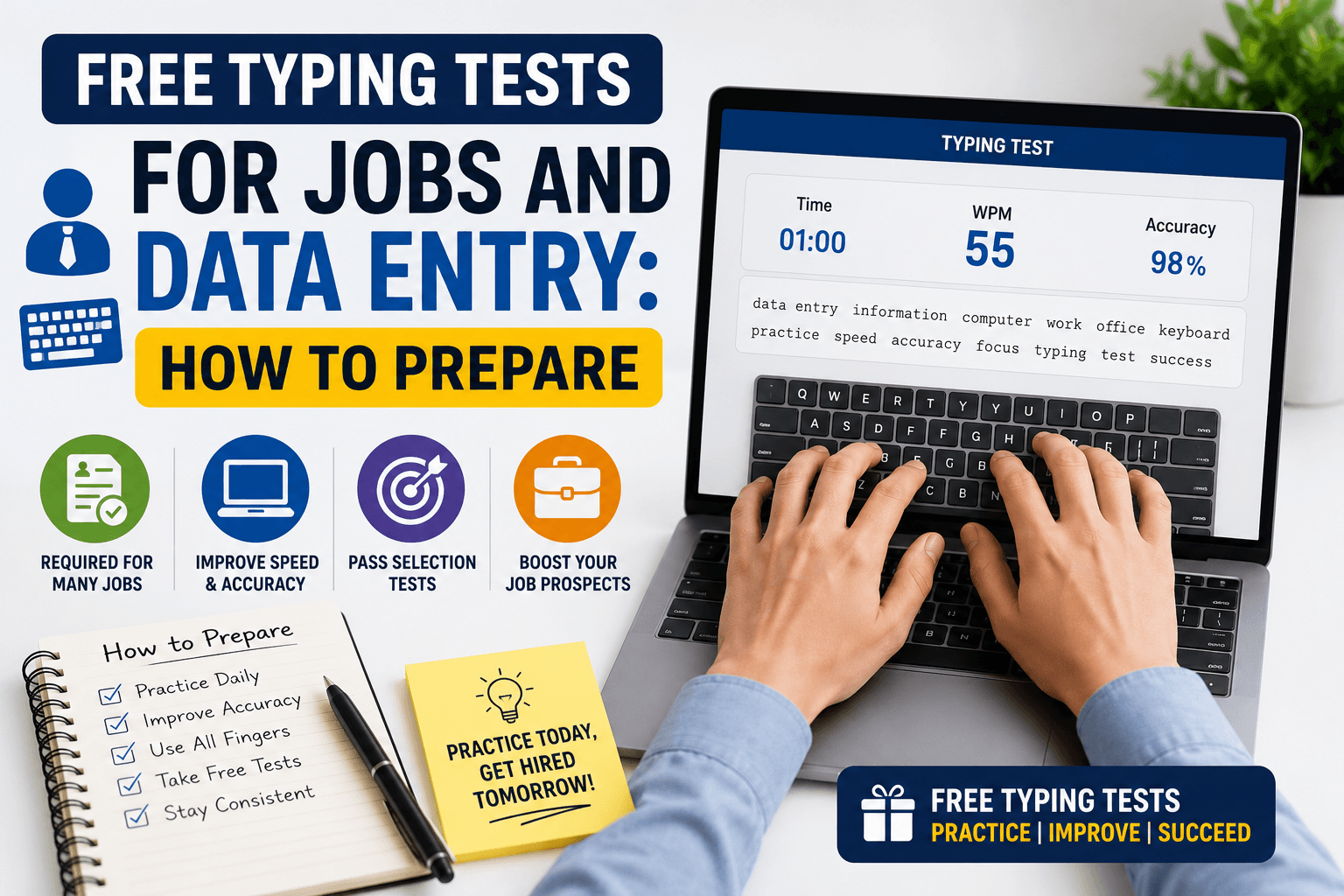 Free Typing Tests for Jobs and Data Entry: How to Prepare