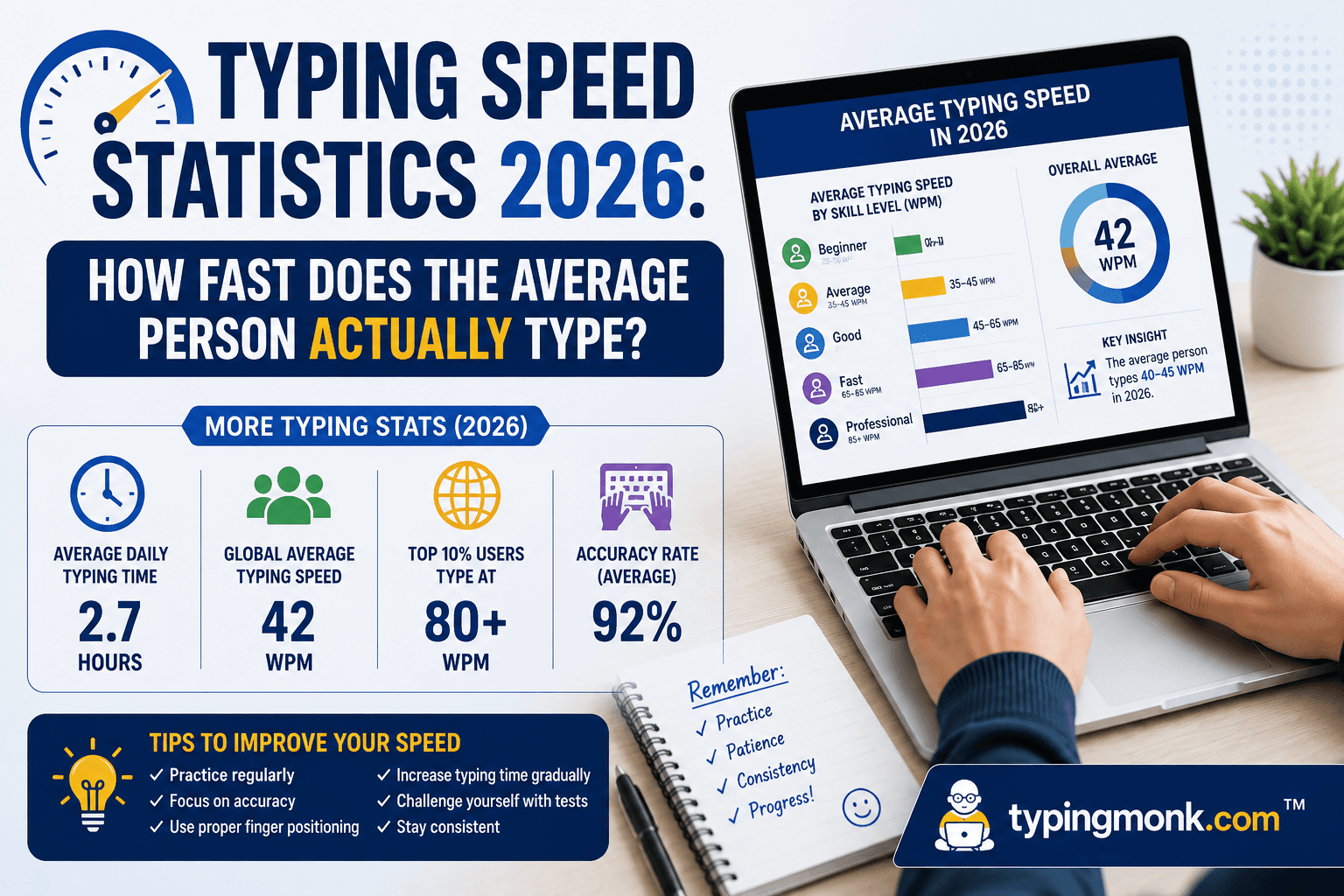 Typing Speed Statistics 2026: How Fast Does the Average Person Actually Type?