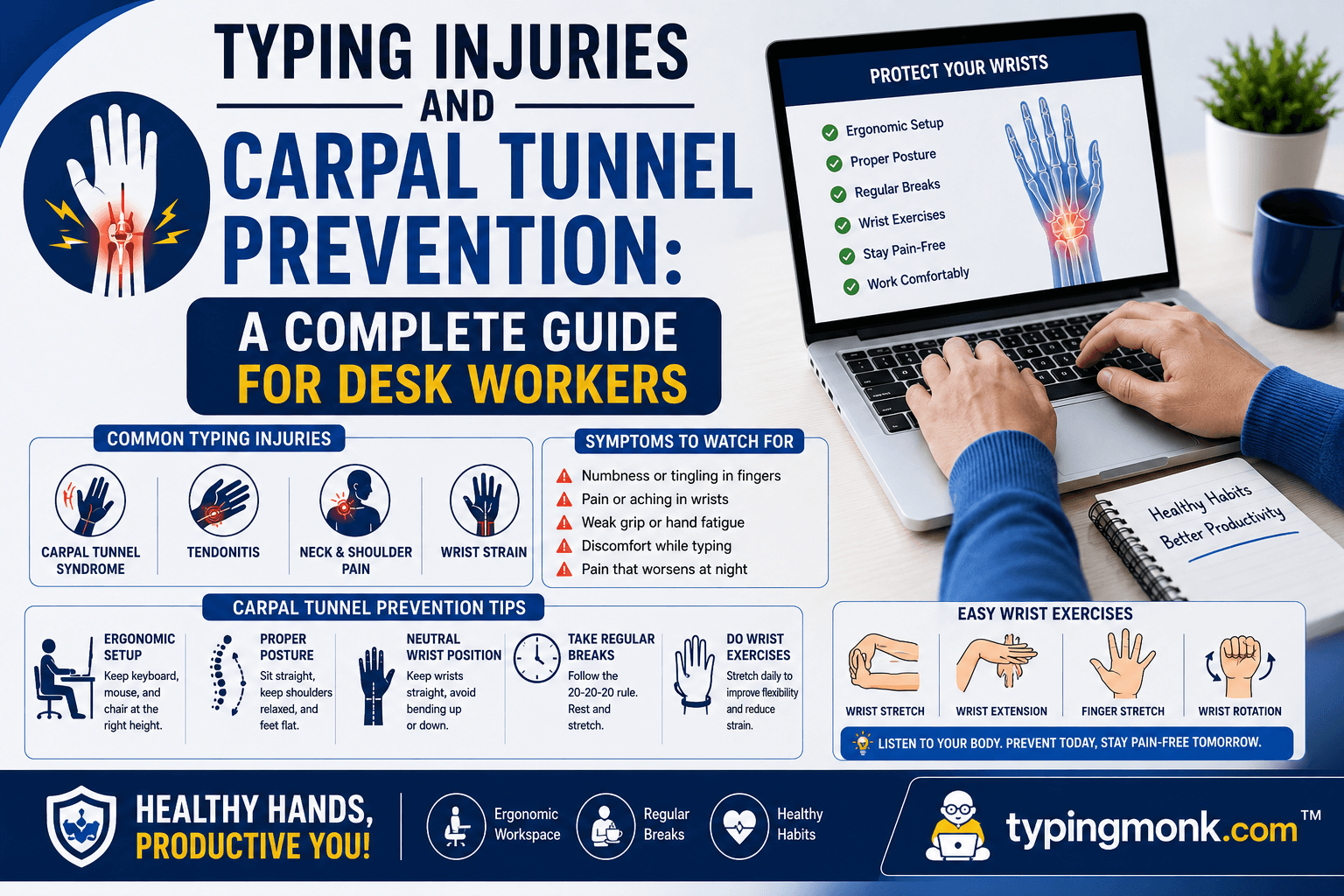 Typing Injuries and Carpal Tunnel Prevention: A Complete Guide for Desk Workers