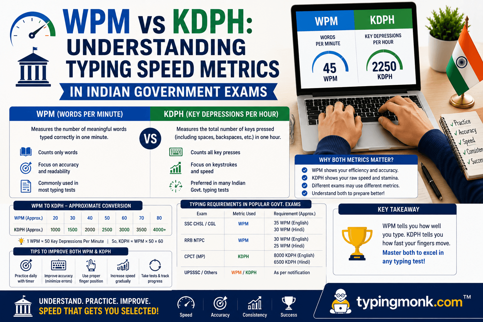 WPM vs KDPH: Understanding Typing Speed Metrics in Indian Government Exams