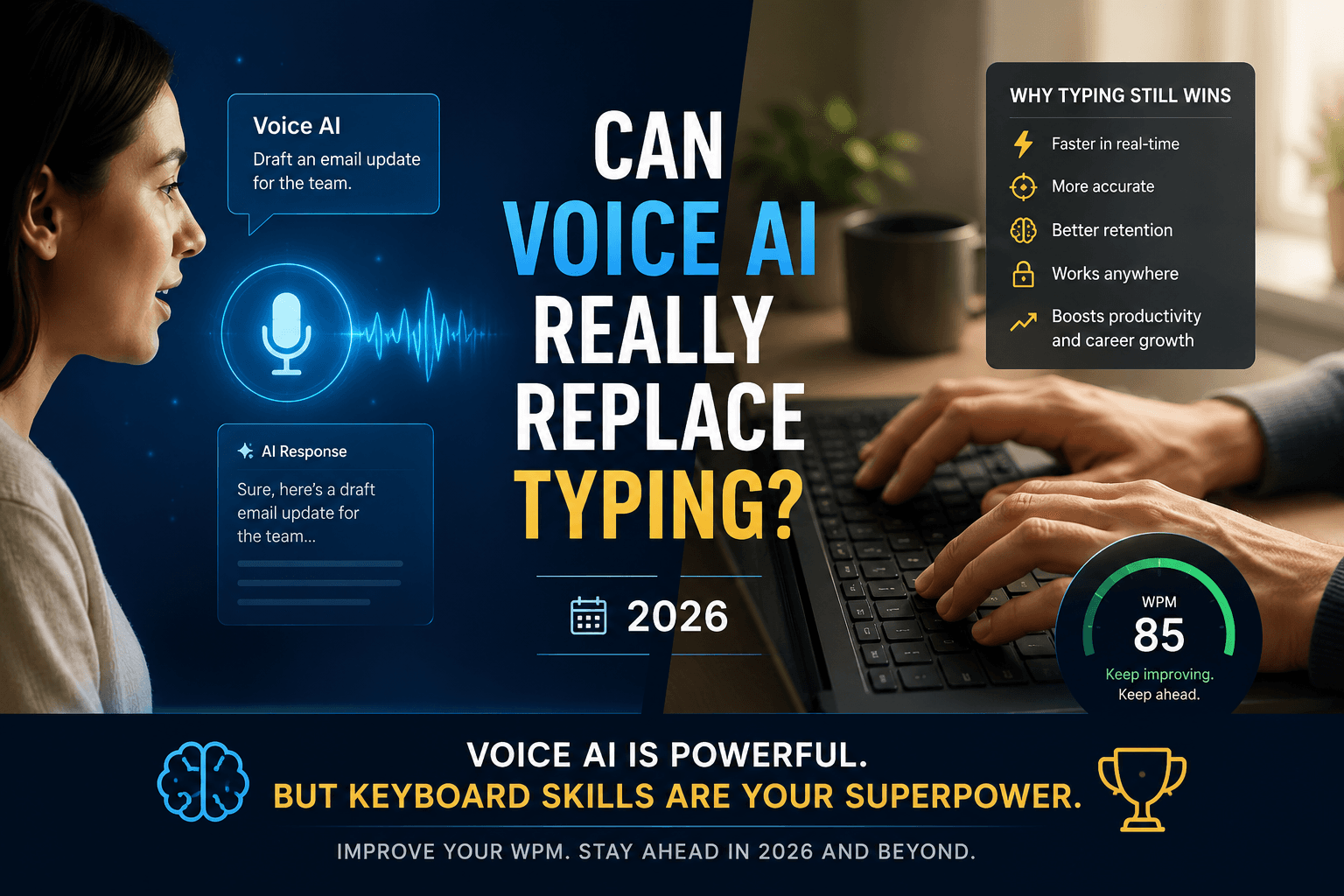 Will Voice AI Replace Typing? Why Keyboard Skills Still Matter in 2026