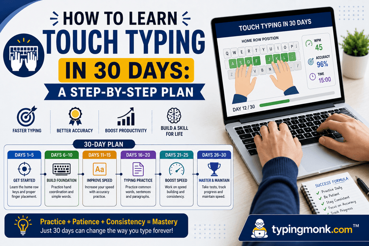 Typing Learning Notes How to Learn Touch Typing in 30 Days: A Step-by-Step Plan | TypingMonk Blog