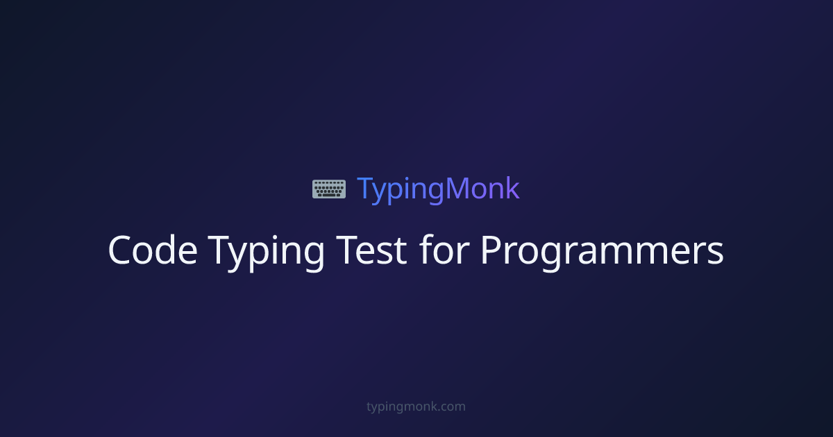 Code Typing Test – Practice Typing Code Faster | TypingMonk