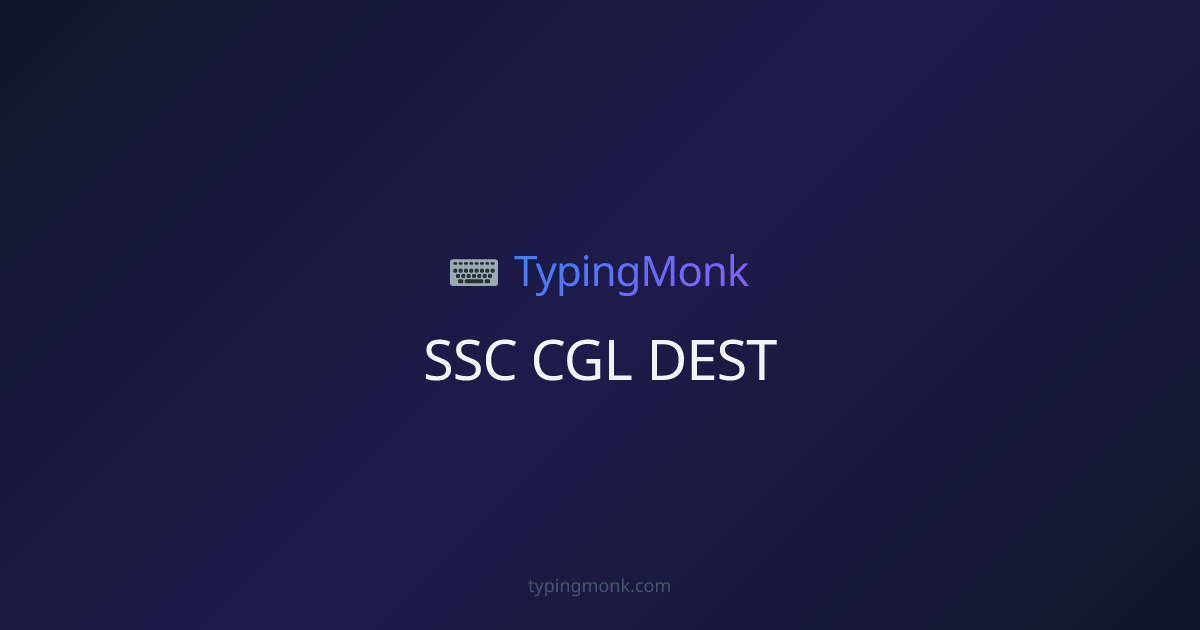 SSC CGL DEST Practice Test 2026 — Data Entry Speed Test (8000 KDPH)