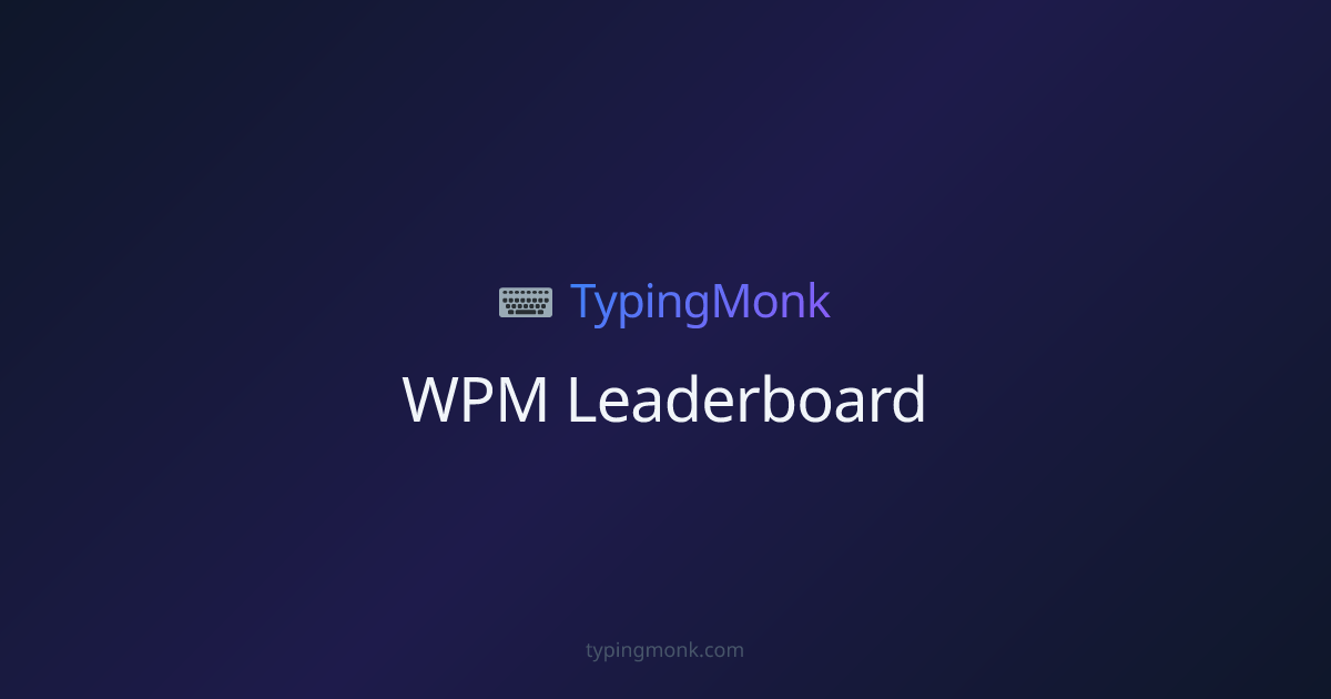 WPM Leaderboard – TypingMonk